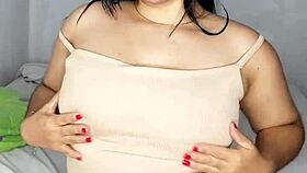 Hot latina seduces with tight creamy pussy and cums hard