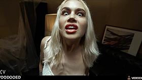 Blonde Girl Possessed by Demon Undergoes Pussy Exorcism, Squirting Evil Away