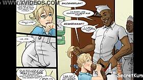 Hot and fast restaurant staff interracial orgy in kitchen!