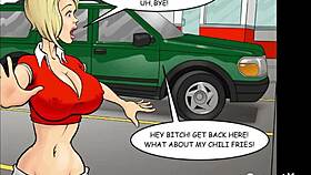 Hot and fast restaurant staff interracial orgy in kitchen!