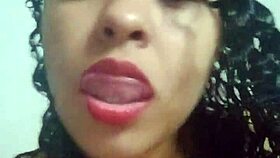 Latina woman exhibits sensual body touches