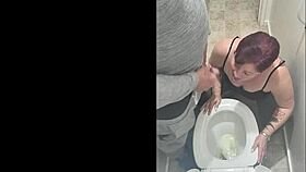 Rank amateur milf tries toilet piss play but it goes wrong repeatedly in this dirty submissive session