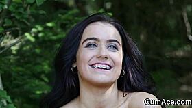 Hot Babe Receives Facial Cumshot While Sucking