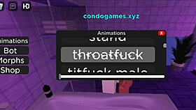 In Roblox, he engages in sex and cums on her big ass.
