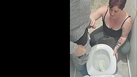 Rank amateur milf tries toilet piss play but it goes wrong repeatedly in this dirty submissive session