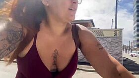 What a sweaty pussy flashing on the street while biking!