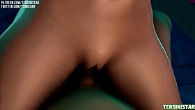 Peach gets her big ass pounded hard while tits bounce wildly