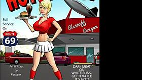 Hot and fast restaurant staff interracial orgy in kitchen!