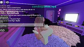 In Roblox, he engages in sex and cums on her big ass.