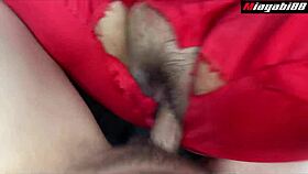 asian slut in red dress sucks cock then gets tight pussy fucked