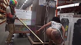 hey, check out queen rogue and gibby the clown's home depot sextape full video