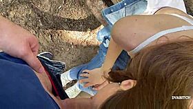 amateur teen 18+ couple fucking outdoors in forest