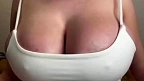woman with big milky tits receives massage