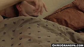 daisy lee gives intense blowjob to old man, making him cum hard