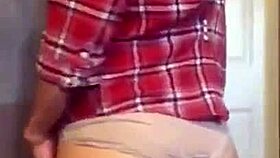 Watch this sexy petite milf tease with her panties and plump ass.