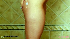 The elegant shy blonde enjoyed a relaxing shower