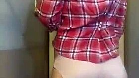 Watch this sexy petite milf tease with her panties and plump ass.