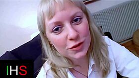 Blonde milf with light eyes gets ass fucked