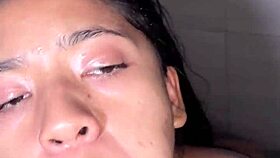 Amateur Couple Enjoys Dessert Before Dinner - Ebony Deepthroat and Monster Cock Teasing