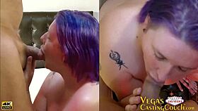 Misty Mae's big BBW body in POV casting, deepthroating monster cock solo