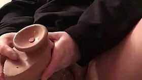 bbw playing with that big dildo, isn't she?