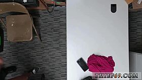 teen steals police uniform and squirts in pink panties