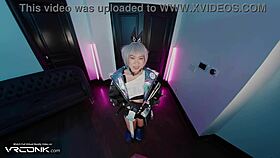 vr conk asian silver wolf deeply sucks and fucks hard in cosplay parody of honkai star rail