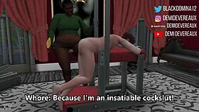 Ebony domina spanks that whore 😈