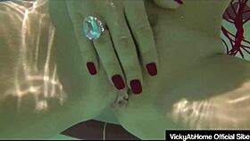 Gorgeous Vicky Vette Drills Her Hairy Pussy with Metal Dildo