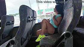 Young Man Unexpectedly Caresses Older Woman On Public Bus