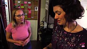 wonderful lesbian couple enjoys huge dildos