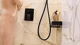 Bathing Of Black Hair Japanese Girl!