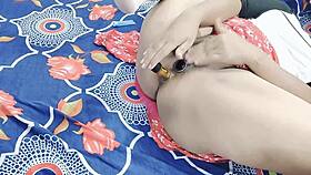 A Desi Girl Enjoys Intense Dildo Fucking In Her Anal And Pussy.