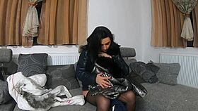 Oh, watch Milfycalla masturbate in fur hooded downjackets!