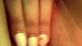 amateur girl shaves her tight pussy and masturbates wetly at home