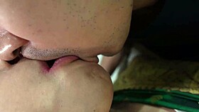 Indian girl feels strong sensation during tattoo