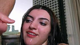 the 19 year old amazing julia james, russian and indian, gets oiled up and fucked hard by old guy