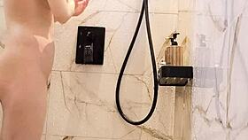 Bathing Of Black Hair Japanese Girl!