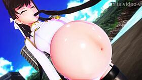 Girl Inflated Like a Balloon