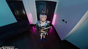 vr conk asian silver wolf deeply sucks and fucks hard in cosplay parody of honkai star rail