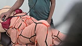 Indian doctor checks lady patient in clinic 😊