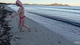 i pick up curvy german girl for anal n dp pov fuck at beach