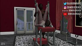 Ebony domina spanks that whore 😈