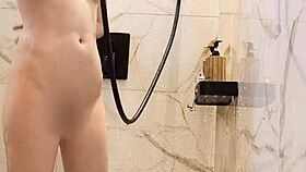 Bathing Of Black Hair Japanese Girl!