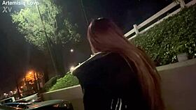 Italian hot milf long hair artemisia love solo smoking session outdoor