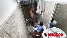 our dirty secretary roma amor teases and bangs a black dick