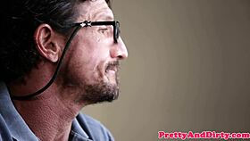 Glam brunette in lingerie bound for kinky bondage fucking with cock in suggestive storyline