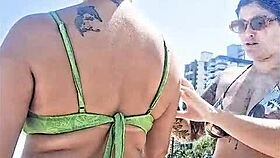 Me and my slutty friend getting wild on the beach for everyone to see 😏🌊