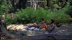 louise cliffe in wrong turn 3 hot scene riding cowgirl with kissing