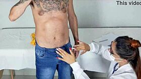 doctor performs admission exam and gets horny for blowjob fetish